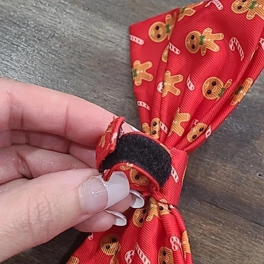 Gingerbread and Candy Cane Dog Bow Tie